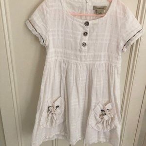 Burberry Kids White Cotton Dress